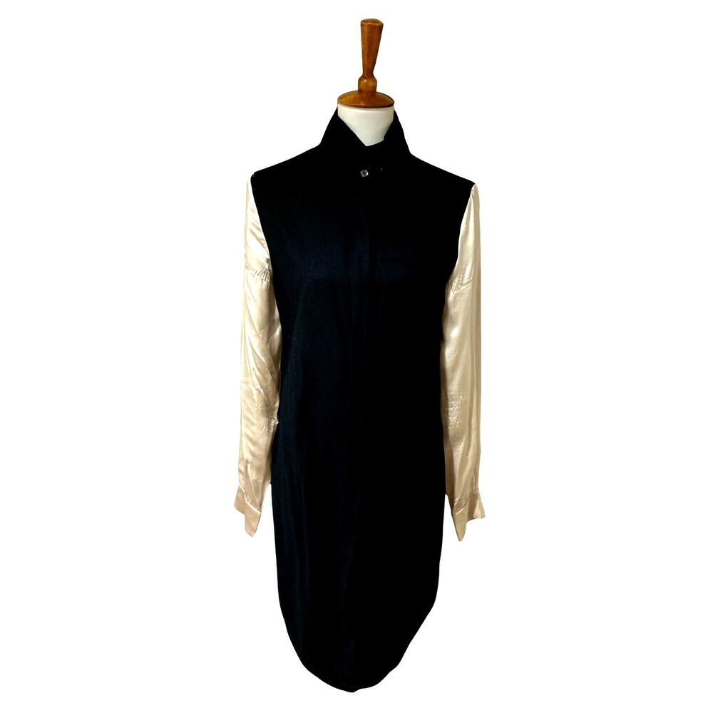 Derek Lam 10 Crosby Wool & Silk Two-Tone Shirt Dress – Detachable Collar, Size 4